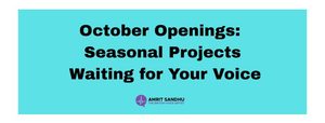 Read more about the article October Openings: Seasonal Projects Waiting for Your Voice
